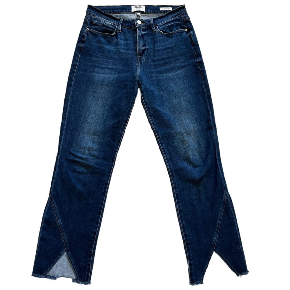 FRAME Le High Straight Asymmetrical Hem Jeans Size 28 Modern Contemporary - Picture 10 of 10
